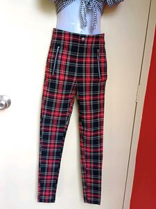 ZARA Plaid Zipper Pants
