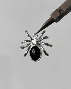 Spider Pendant with Black Stone