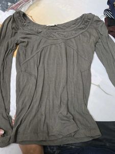 DIESEL Stylish Grey Long Sleeve Top