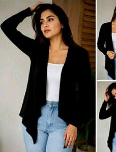 Stylish Black Open Front Cardigan