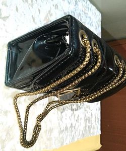 Chic Black Patent Chain Bag