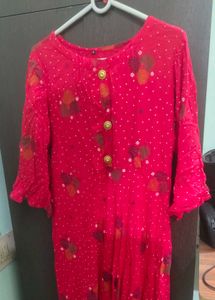 Christmassy Red Kurta dress