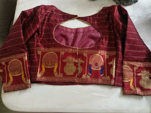 Elegant Maroon Silk Saree with Stiched Blouse
