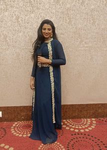 Elegant Navy Blue Embroidered Kurta Set