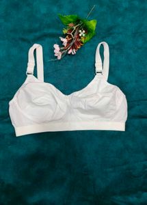 Comfortable White Cotton Bra
