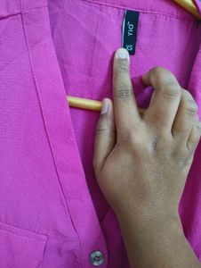 💗 Fuchsia Pink Shirt Dress – Rio