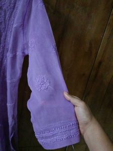 Elegant Purple Chikankari Kurta