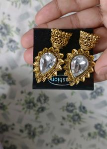 white stone earrings