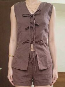 SALE❗ Sleeveless Shirt Style Top with Tie-Knot