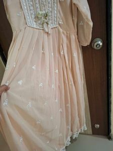 Elegant Peach Anarkali Gown