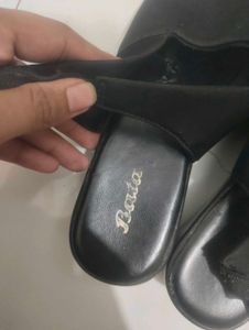 Bata Stylish Black Slingback Sandals