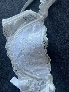 Savana Lace Trim White Bra