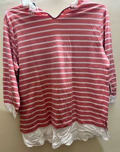 Striped Collared Long Sleeve Top