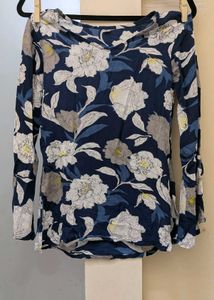 Elegant Floral Bell Sleeve short kurti