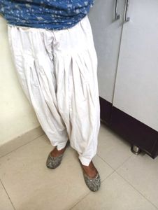 White Patiala Salwar Pants