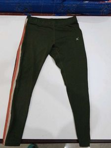 Stylish Olive Green Track Pants with Side Stripes
