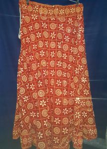 Red Floral Print Ethnic Skirt