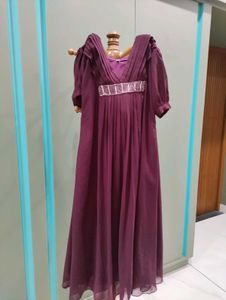 Elegant Purple Embellished Gown
