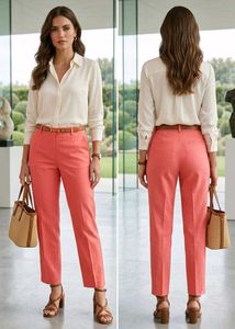 🎀🌸Van Heusen Studio_ Coral Pink Trousers🌸🎀