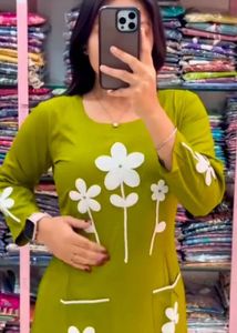Trendy Olive Embroidered Co-ord Set