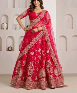 Stunning Red Embroidered Lehenga Choli