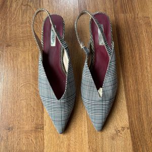 Primark Houndstooth Slingback Kitten Heels