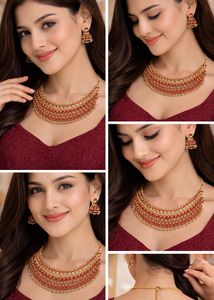 Stunning Red Indian Necklace Unused
