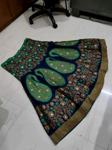 Beautiful Blue &amp; Green Embroidered Skirt