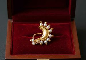 Traditional Gold Plated Nath with Pearls
