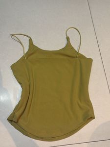 Chic Olive Green Spaghetti Strap Tank Top