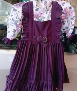 Beautiful Purple Colour Frock Combo