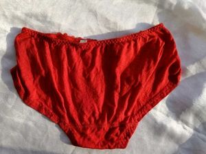Lace Trim Red Briefs