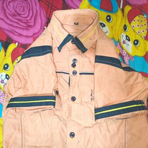 Kids' Orange Short-Sleeve Button-Down