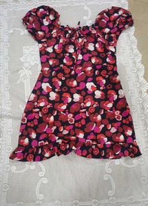 Off-Shoulder Floral Print Dress