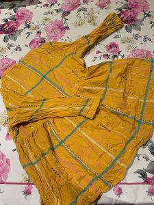Yellow Printed Kurta