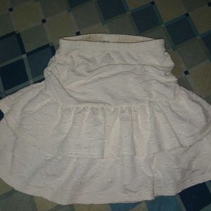 Tiered White Skirt