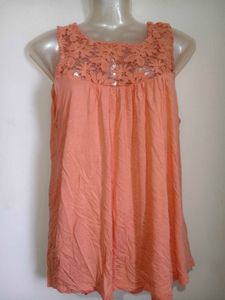 Coral Crochet Tank Top
