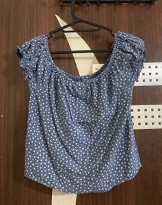 Blue crop babydoll Top💙