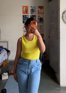 Vibrant Yellow Ribbed Tank Top
