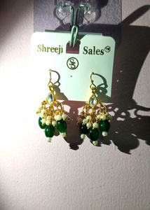 Elegant Green Dangle Earrings