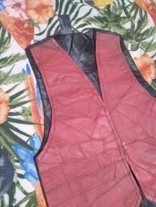 Leather Patchwork Vest