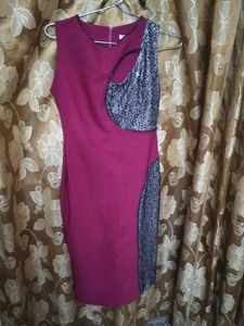 Stylish A-line Dress with Sequin Accents