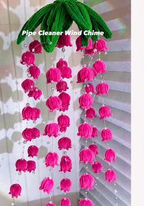 Pink Flower Windchime(pipe cleaner)