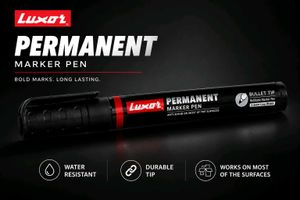 Luxor Permanent Marker Pen (Black Ink) – Pack of 5