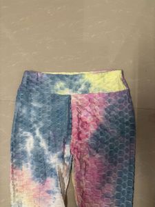Tie-Dye Textured Leggings| sports wear