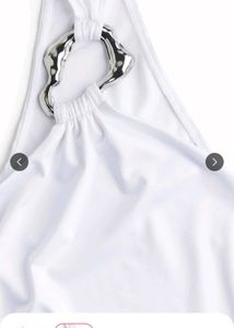 White One Shoulder Ring Detail Top