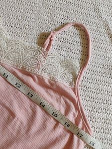 ESmara Pink Lace Trim Camisole