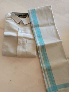 Mens Tissue Dhoti Set