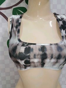 (734)Tie-Dye Cropped Tank Top