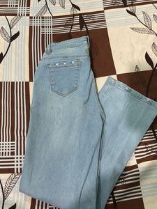 Light Blue Wash Wide Leg Jeans